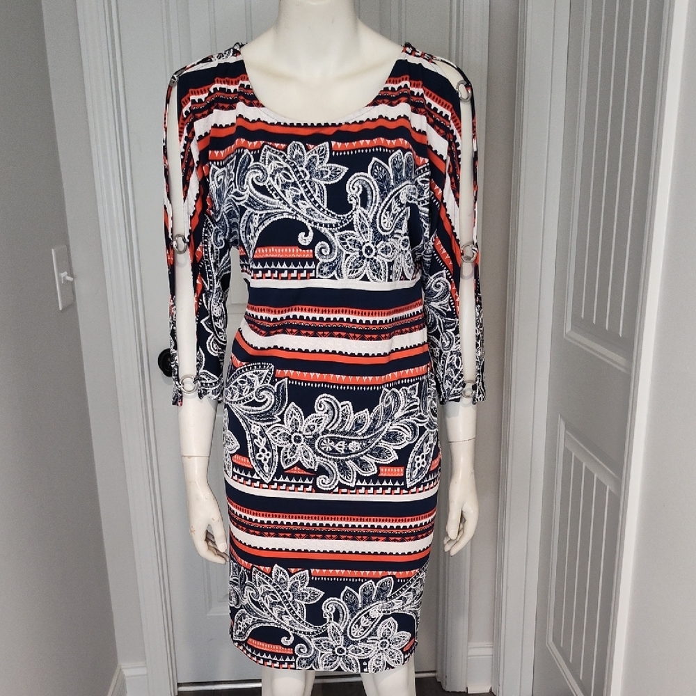 Elegant Striped and Paisley Dress